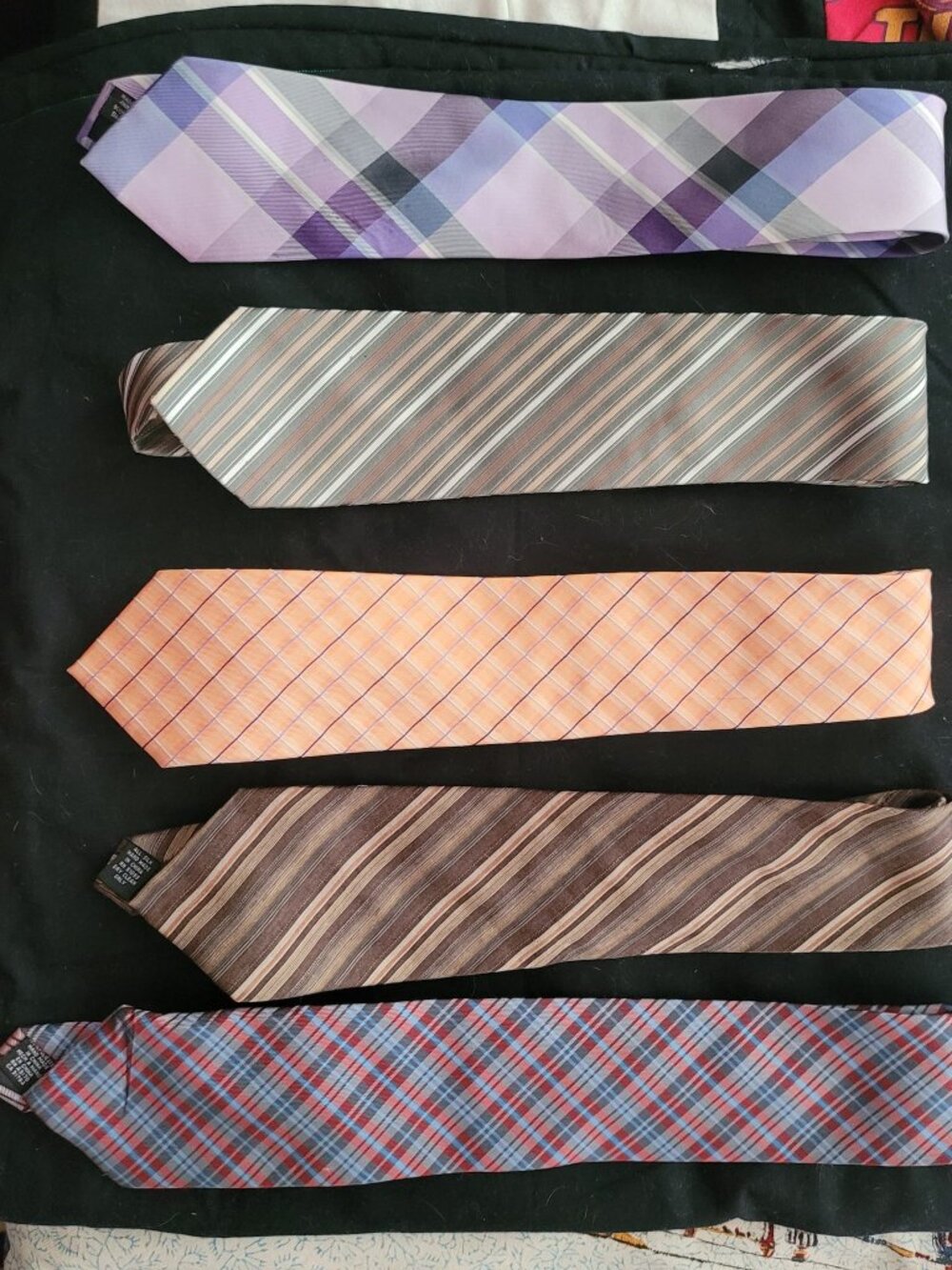 9 ties, different brands